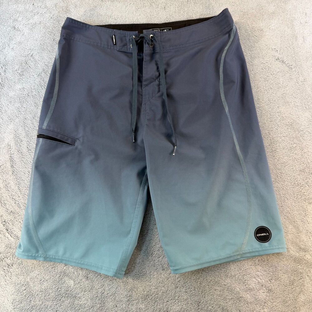 O'Neill Board Shorts Men’s Size 28 Blue Gradient Swim Surf Shorts